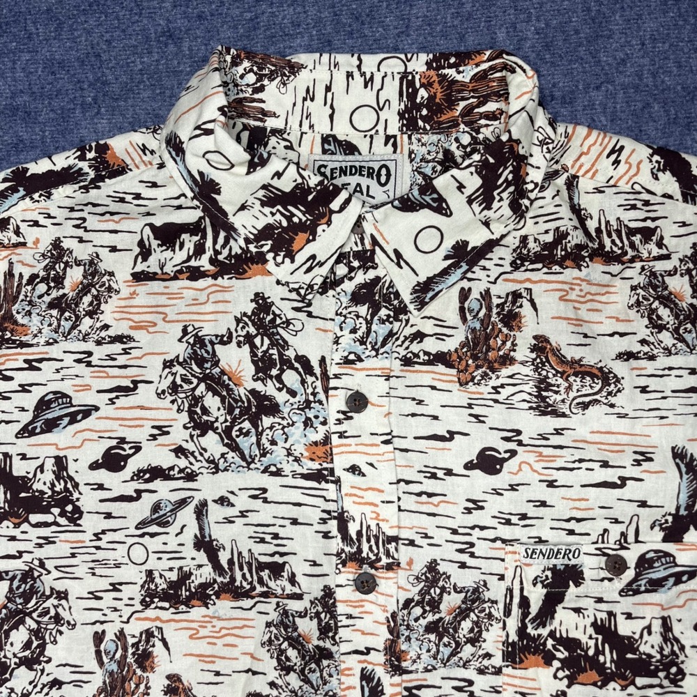 Sendero Provisions Co Desert Abduction Large Western Hemp Tencel Button Down